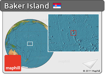 Satellite Location Map of Baker Island