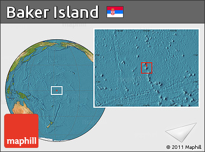 Satellite Location Map of Baker Island