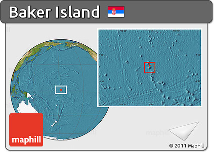 Satellite Location Map of Baker Island, highlighted continent