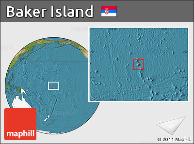 Satellite Location Map of Baker Island, highlighted continent
