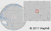 Satellite Location Map of Baker Island, lighten, desaturated