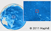 Satellite Location Map of Baker Island, shaded relief outside