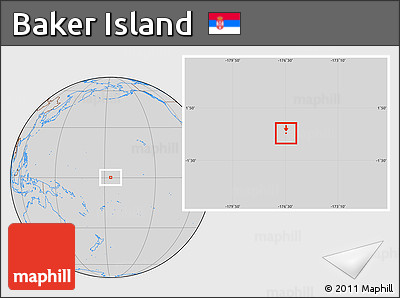 Savanna Style Location Map of Baker Island, lighten, desaturated