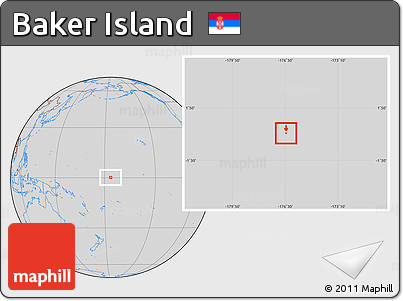 Savanna Style Location Map of Baker Island, lighten, desaturated