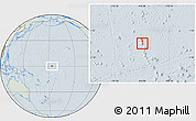 Savanna Style Location Map of Baker Island, lighten, hill shading