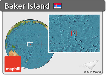 Savanna Style Location Map of Baker Island, satellite outside