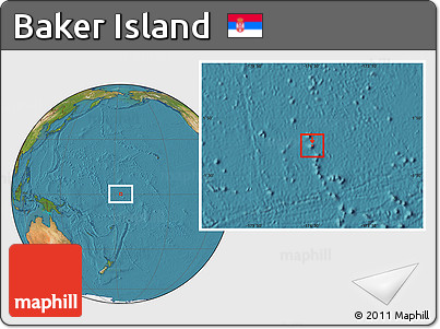 Savanna Style Location Map of Baker Island, satellite outside