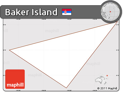 Classic Style Simple Map of Baker Island, cropped outside
