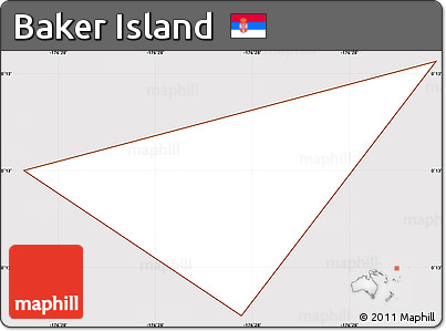 Classic Style Simple Map of Baker Island, cropped outside
