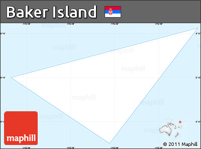 Classic Style Simple Map of Baker Island