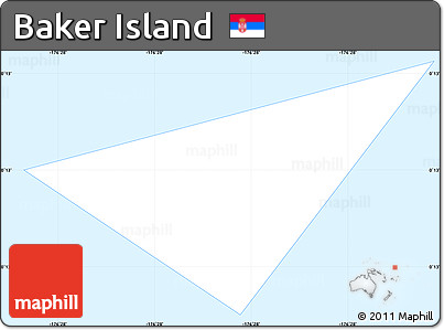 Classic Style Simple Map of Baker Island