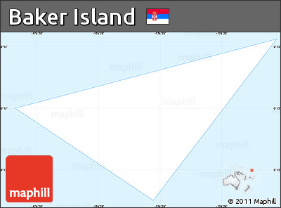Classic Style Simple Map of Baker Island, single color outside
