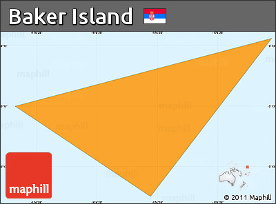 Political Simple Map of Baker Island, single color outside