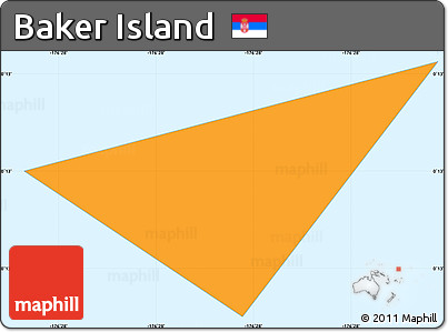 Political Simple Map of Baker Island, single color outside