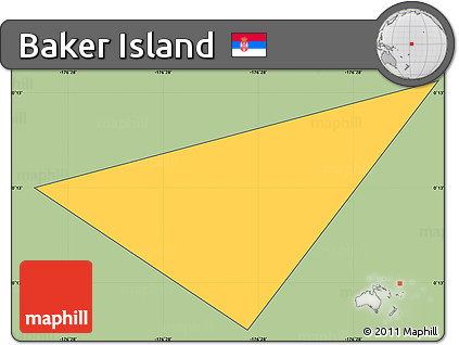 Savanna Style Simple Map of Baker Island, cropped outside