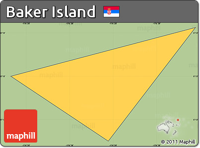 Savanna Style Simple Map of Baker Island, cropped outside
