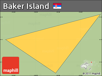 Savanna Style Simple Map of Baker Island, cropped outside