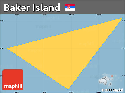 Savanna Style Simple Map of Baker Island
