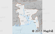 Gray 3D Map of Bangladesh