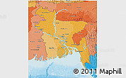 Political Shades 3D Map of Bangladesh