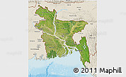 Satellite 3D Map of Bangladesh, shaded relief outside