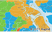 Political 3D Map of Barisal Zl