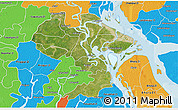 Satellite 3D Map of Barisal Zl, political outside