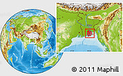 Physical Location Map of Barisal Div, within the entire country
