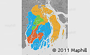 Political Map of Barisal Div, desaturated