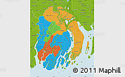 Political Map of Barisal Div, physical outside