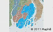 Political Map of Patuakhali Zl, semi-desaturated