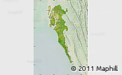 Satellite Map of Cox Bazar Zl, lighten