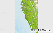 Satellite Map of Cox Bazar Zl, physical outside