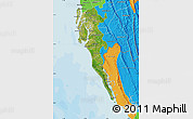 Satellite Map of Cox Bazar Zl, political outside