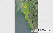 Satellite Map of Cox Bazar Zl, semi-desaturated
