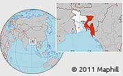 Gray Location Map of Chittagong Div, highlighted country