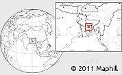 Blank Location Map of Dhaka Zila