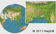 Satellite Location Map of Dhaka Zila