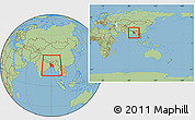Savanna Style Location Map of Bangladesh, within the entire continent