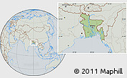 Savanna Style Location Map of Bangladesh, lighten, semi-desaturated