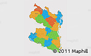 Political 3D Map of Rajshahi Div, cropped outside