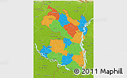 Political 3D Map of Rajshahi Div, physical outside