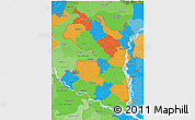 Political 3D Map of Rajshahi Div, political shades outside