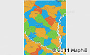 Political 3D Map of Rajshahi Div