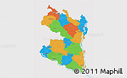 Political 3D Map of Rajshahi Div, single color outside