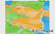 Political Shades Panoramic Map of Rajshahi Div