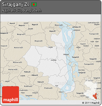 Classic Style 3D Map of Sirajganj Zl
