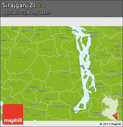 Physical 3D Map of Sirajganj Zl