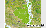 Physical 3D Map of Sirajganj Zl, satellite outside