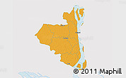 Political 3D Map of Sirajganj Zl, single color outside